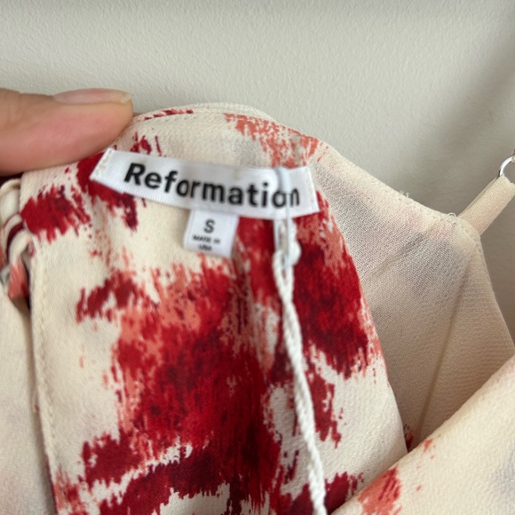 Reformation Floral V-Neck Ruffle Tank Top NWT Viscose Size Small - Picture 2 of 9